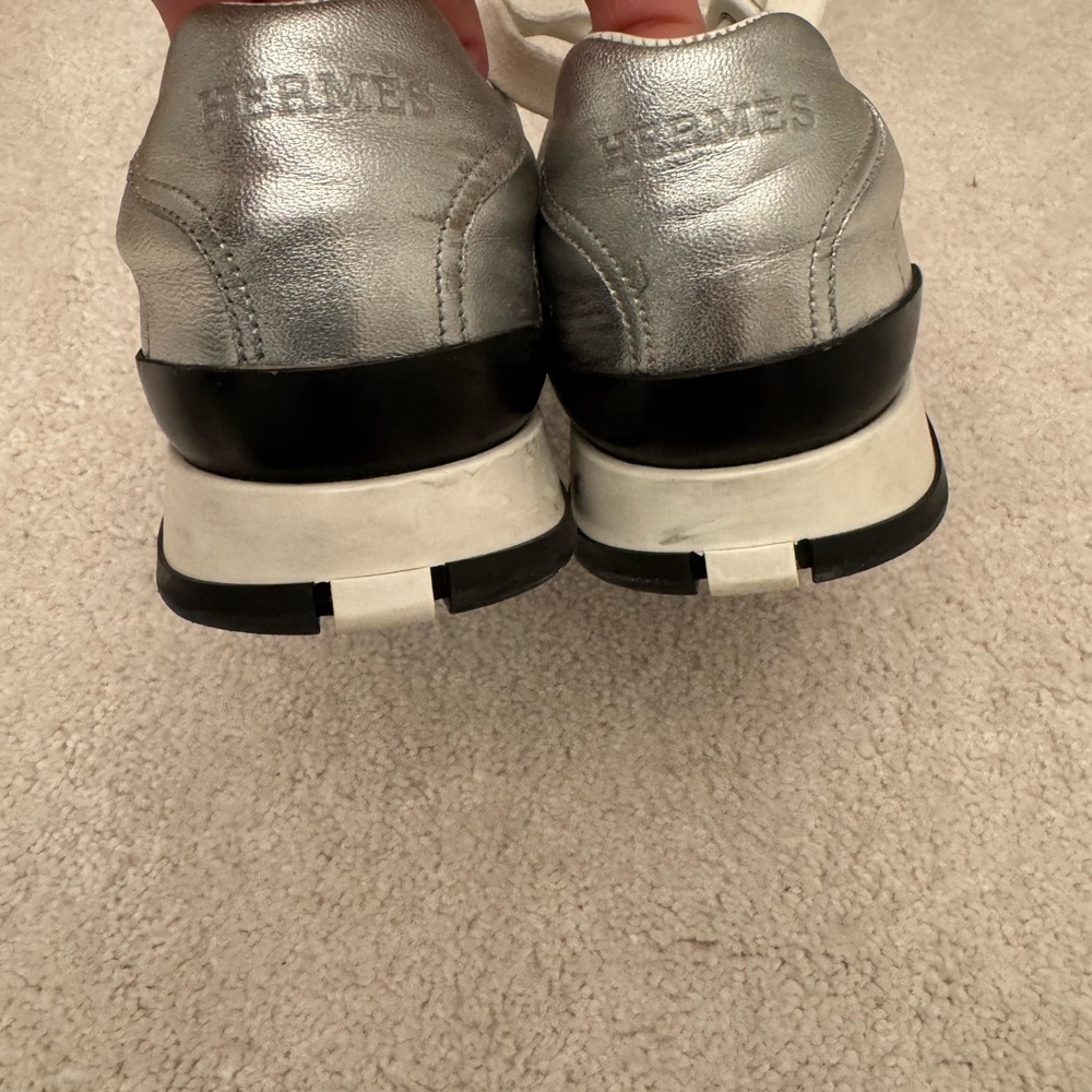 Hermes Silver Women's Sneakers - Picture 3 of 4